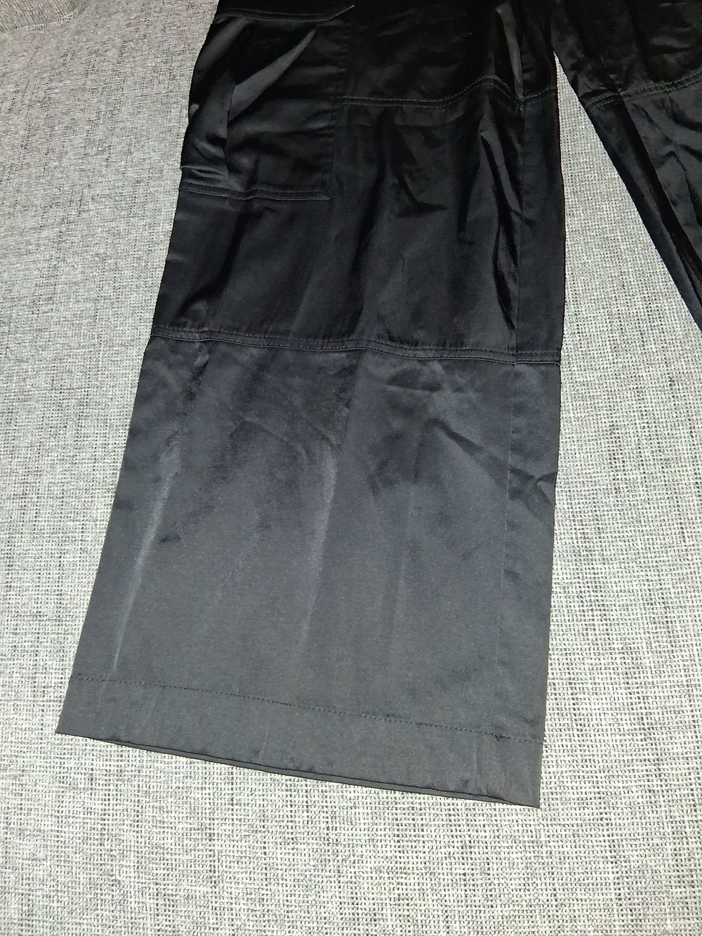 Zara Black Women's Satin Like Cargo  Pants with Left Side Cut Out - Picture 6 of 8